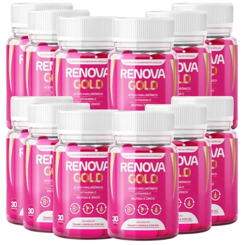 12 FRASCOS RENOVA GOLD ORIGINAL - Fórmula Americana para Pele
