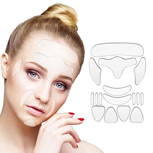 Kit Contendo 16 peças Completo para Rosto de Gel Silicone Anti-Envelhecimento Anti-Rugas