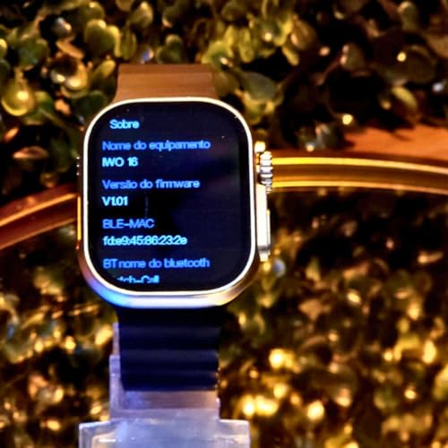 IWO Relógio Inteligente, iwo16 Ultra 8 49mm, com Bússola, GPS, Armazenamento 1GB (Preto)