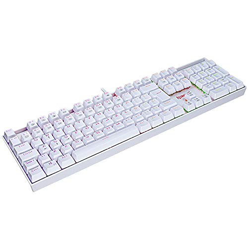 Teclado Mecânico Gamer Redragon Mitra Lunar White RGB Switch Marrom K551W-RGB