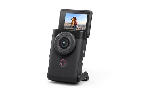 Canon Câmera PowerShot V10, câmera compacta de vlogging para criador de conteúdo, lente grande angular fixa de 19 mm, vídeo 4K, detecção de rosto, microfone embutido, transmissão ao vivo, suporte