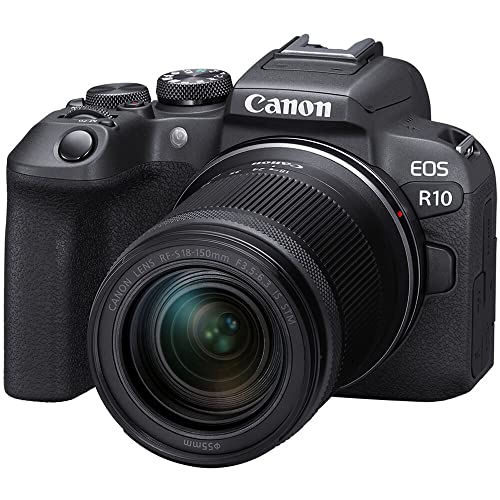 Canon EOS R10 RF-S18-150 mm F3.5-6.3 é kit de lentes STM, câmera vlogging sem espelho, 24,2 MP, vídeo 4K, processador de imagem DIGIC X, disparo de alta velocidade, rastreamento de assunto, compacto,