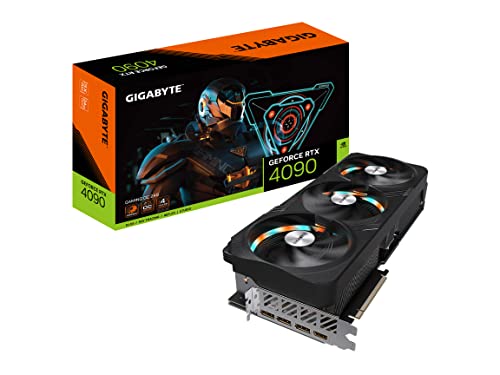 GIGABYTE Placa gráfica GeForce RTX 4090 Gaming OC 24G, 3 ventoinhas WINDFORCE, placa de vídeo 24GB 384-bit GDDR6X, GV-N4090GAMING OC-24GD