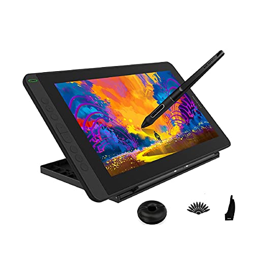 HUION Kamvas 12 Tablet Mesa Digitalizadora de desenho gráfico com tela totalmente laminada, caneta stylus, função de inclinação 8192 pressão da caneta e 8 teclas de atalho, suporte incluído