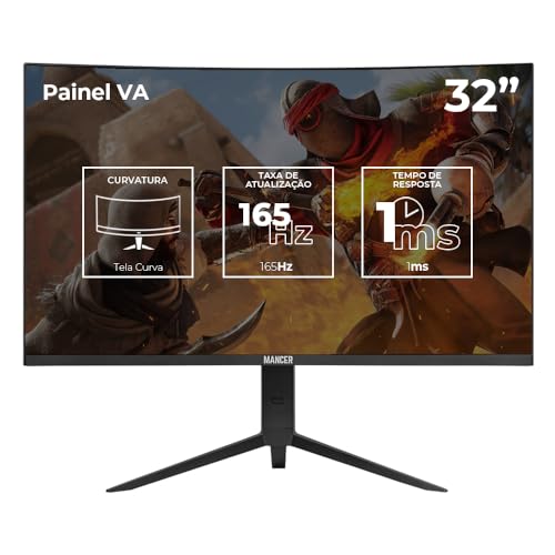 Monitor Gamer Mancer Valak UZ32 | 32 Polegadas | Full HD | Painel VA | Curvo | 1ms | 165Hz | FreeSync | HDMI/DP | MCR-VKUZ32-PL01