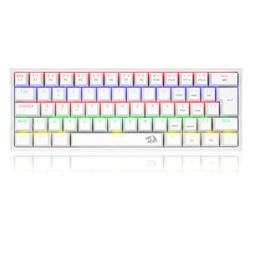 Redragon TECLADO MECANICO GAMER FIZZ RAINBOW BRANCO SWITCH MARROM