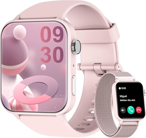 Relógio Inteligente Feminino Rosa, Smartwatch 1.85" Resistente à Água IP68 com Modos Esportivos e Recebimento de Notificações para iOS e Android