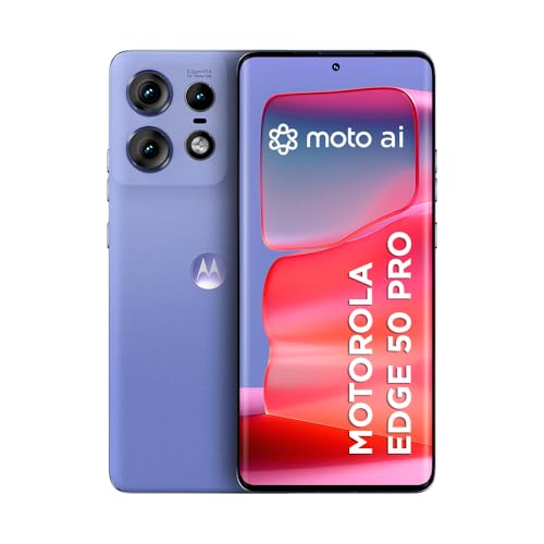 Smartphone Motorola Edge 50 Pro 5G - 256GB 24GB (12GB RAM+12GB Ram Boost) 50MP Ultra-Pixel AI Camera IP68 NFC - Lilac Silicon Leather