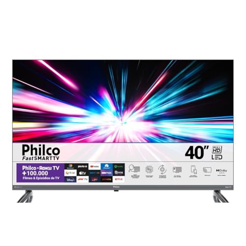 Smart TV 40” PTV40E3ERSGB Roku TV Led Dolby Audio