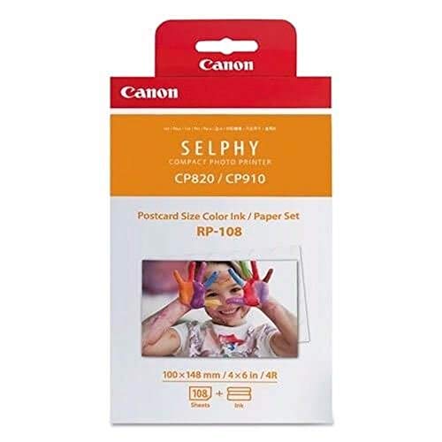 Toner e Papel Fotográfico Canon RP-108 IN para Impressoras Canon Selphy CP1300 / CP1200/ CP1000