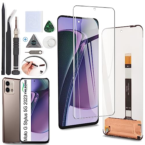 YWLRONG Substituição de tela para Motorola Moto G Stylus 5G 2023 para Motorola G Stylus 5G 2023 XT2315-4 XT2315-1 XT2315-5 Display LCD Touch Screen Substituição com ferramentas (preto)