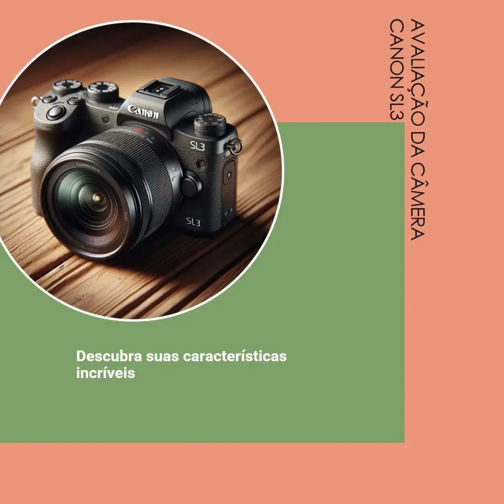 Câmera Canon SL3 DSLR 24.1MP, Tela 3", Full HD