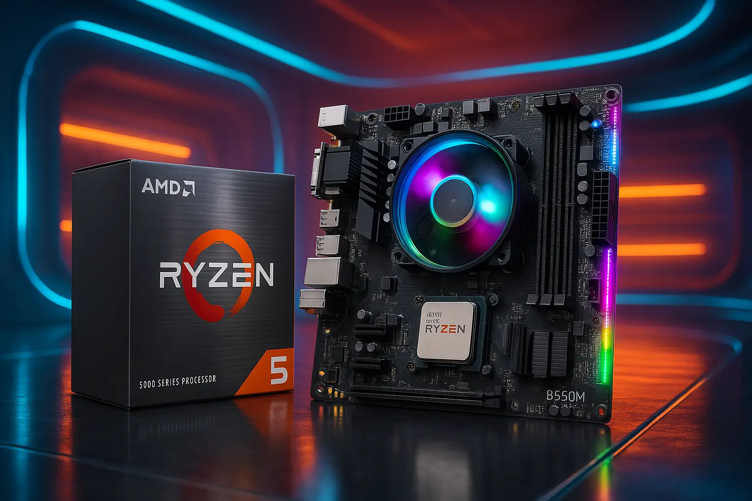 Kit Upgrade Ryzen 5 5600G com B550M RGB: desempenho pronto para uso