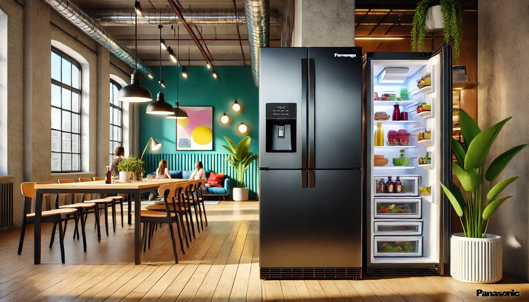 Geladeira Panasonic BB65 Black Glass Inverse Frost Free 450L Inverter A+++