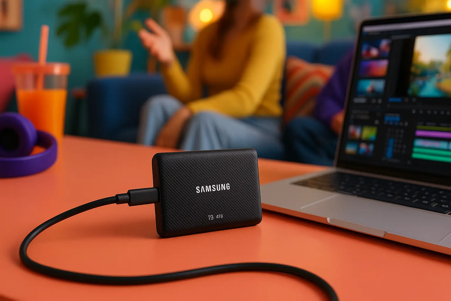 SAMSUNG SSD portátil T9 4TB: Desempenho e Velocidade para Criadores
