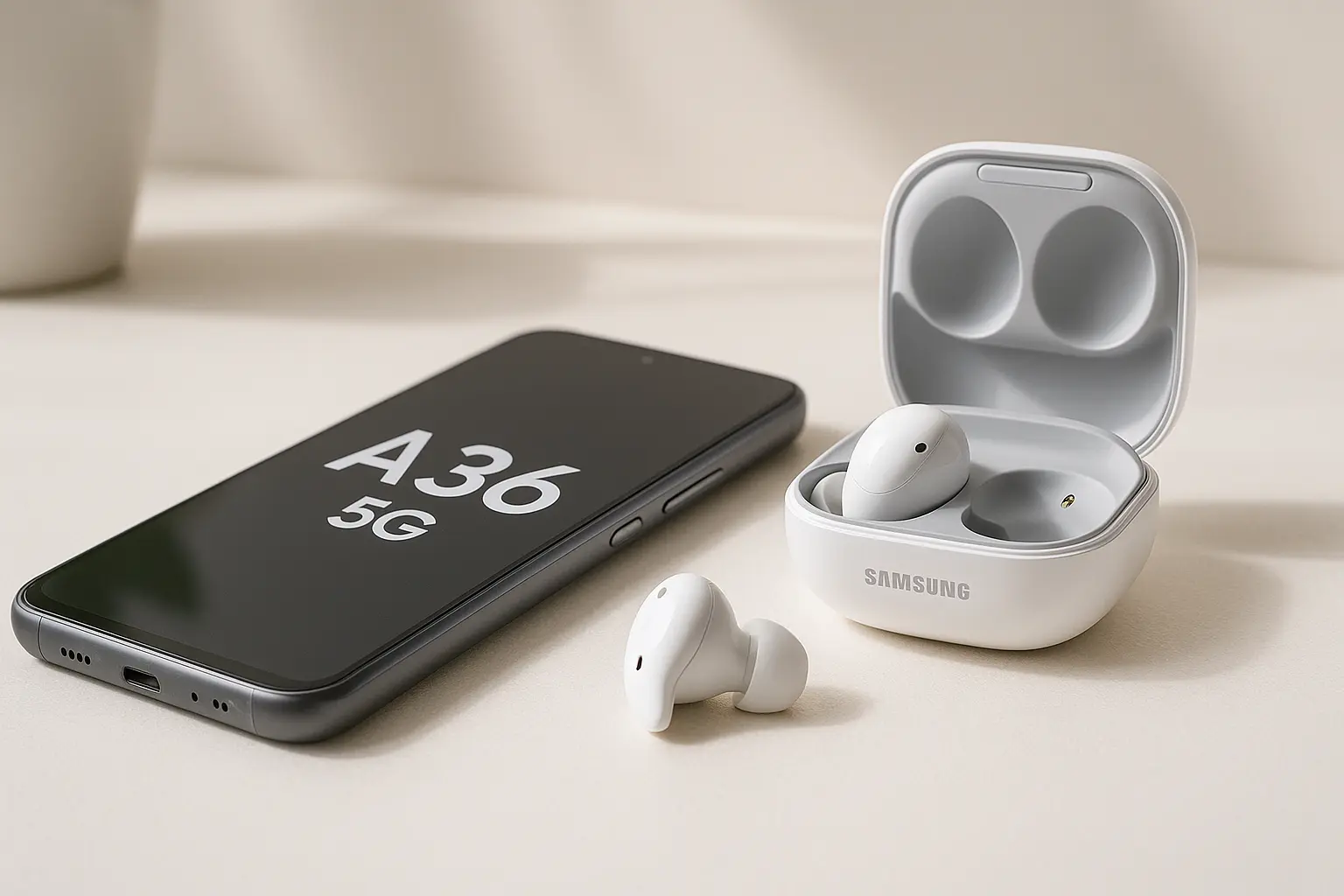 Samsung A36 5G com Galaxy Buds FE: Conectividade e Estilo