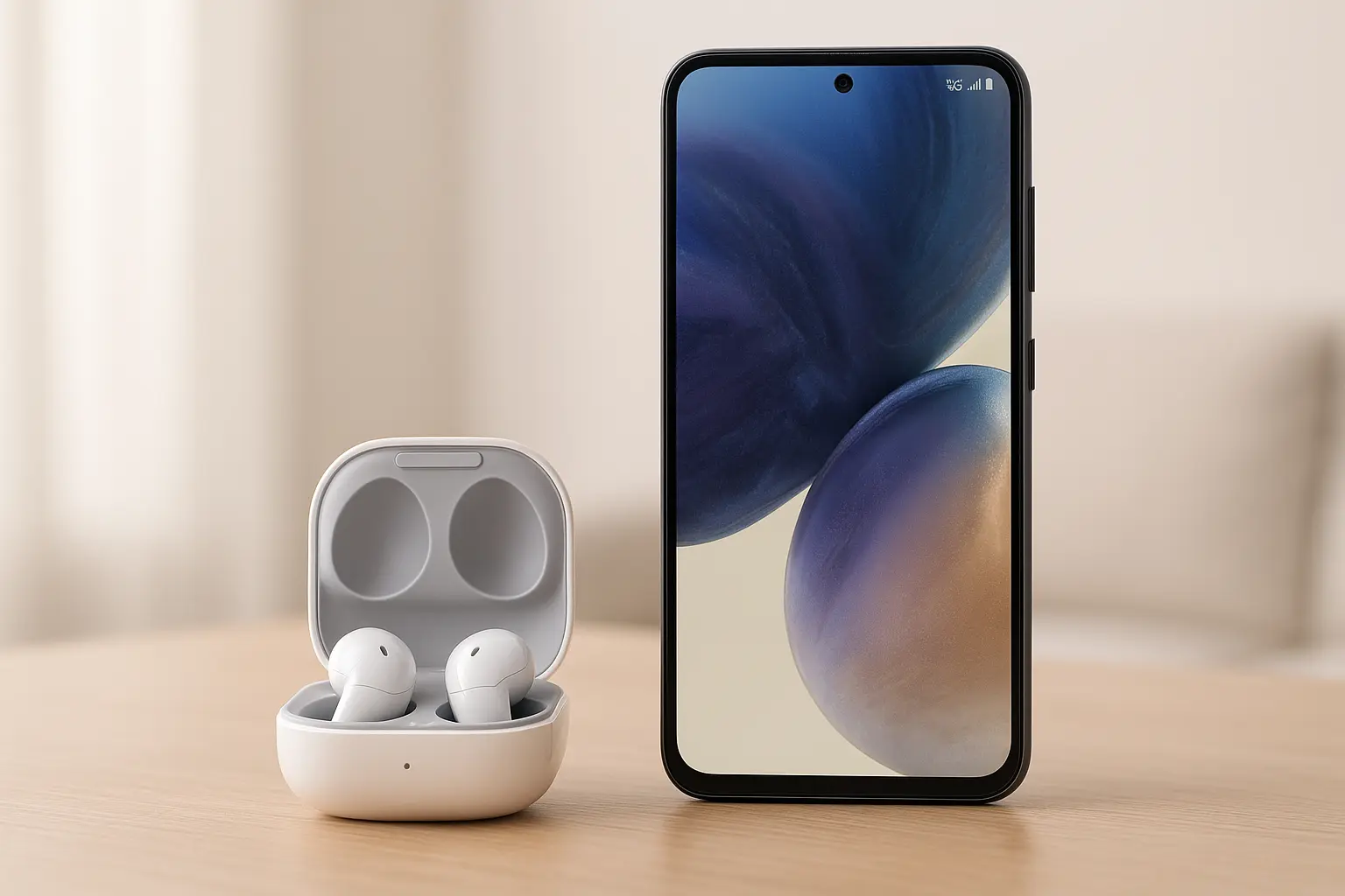 Samsung A36 5G com Galaxy Buds FE: Tela, Som e AI