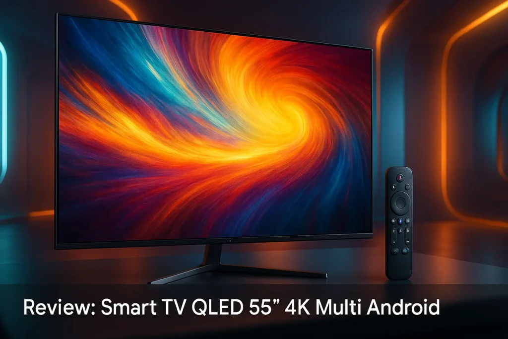 Smart TV Qled 55" 4K Multi Android: Imagem e Controle por Voz