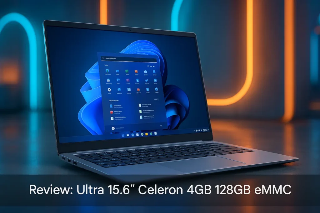 Notebook Ultra 15,6" Celeron 4GB 128GB eMMC com Windows 11