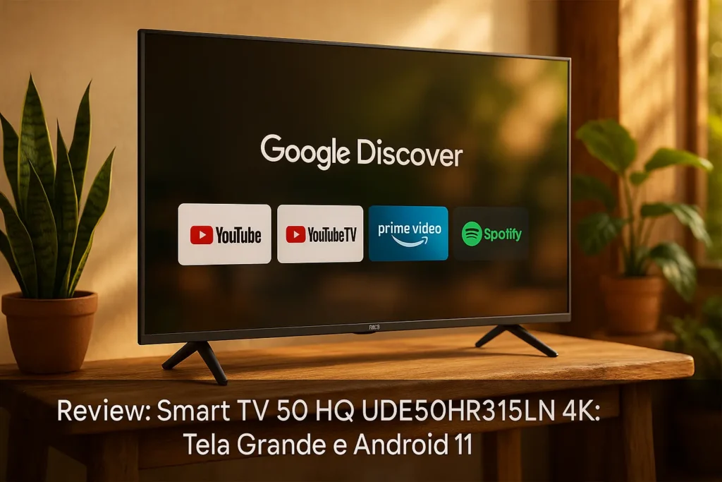 Smart TV 50 HQ UDE50HR315LN 4K: Tela Grande e Android 11