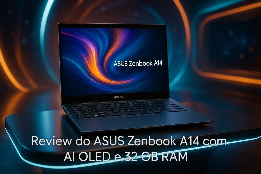 Notebook ASUS Zenbook A14 com IA, OLED e 32 GB RAM
