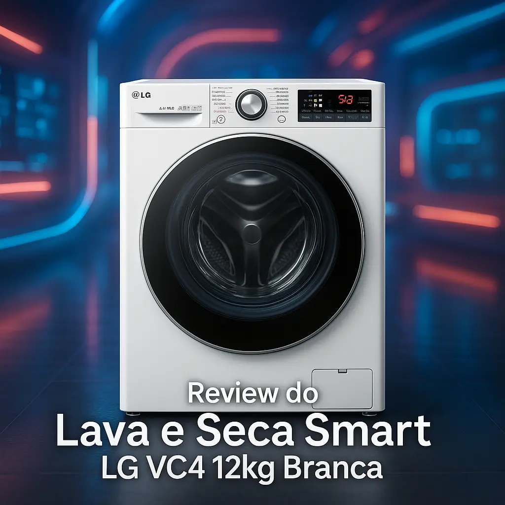 Lava e Seca Smart LG VC4 12kg Branca: Inteligência Artificial e Desempenho Excepcional