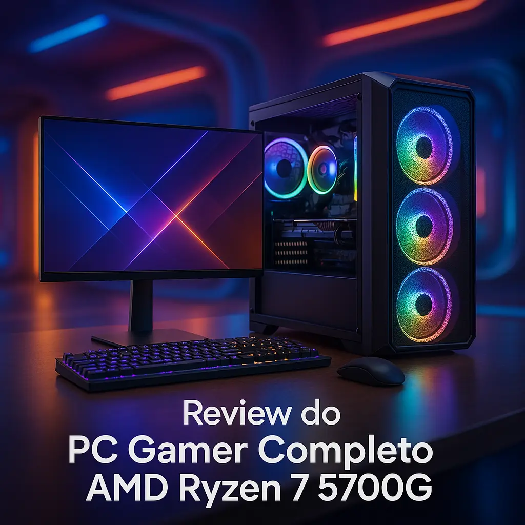 PC Gamer Completo AMD Ryzen 7 5700G: Desempenho e Qualidade com Monitor de 21,5"