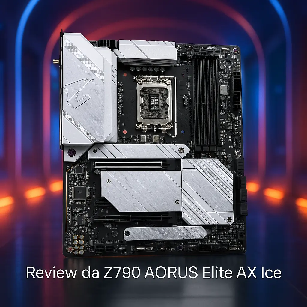 Placa Mãe Z790 AORUS Elite AX Ice com DDR5 e Wi-Fi