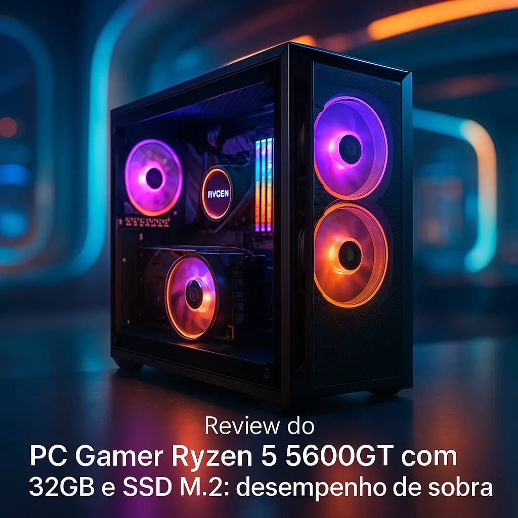 PC Gamer Ryzen 5 5600GT com 32GB e SSD M.2: desempenho de sobra