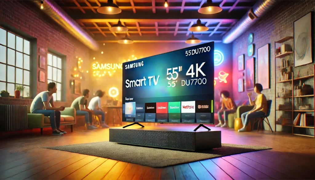 Samsung Smart TV 55" UHD 4K 55DU7700: Desempenho e Inovação em Tela Grande