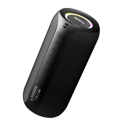 Caixa de Som Bluetooth Portátil, Subwoofer 60W, TWS, IPX4, AUX, USB, TF, Alcance de 10m, Bateria Recarregável, Ba-RAD034-preto