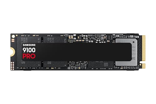 SAMSUNG SSD 9100 PRO 1TB, PCIe 5.0x4 M.2 2280, Seq. Velocidades de leitura de até 14.800 MB/s, melhor para computação AI, jogos e estações de trabalho resistentes (MZ VAP1T0B/AM)