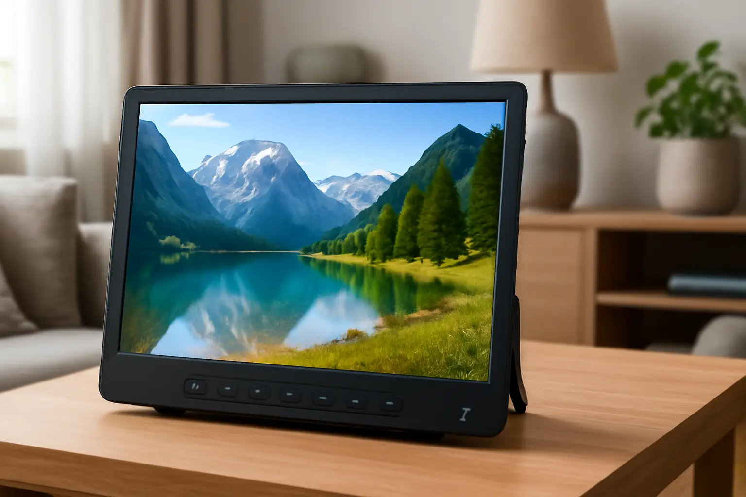 TV Digital Monitor Portátil LED HD 15,4" – Portabilidade Multifuncional para Filmes, Jogos e Viagens