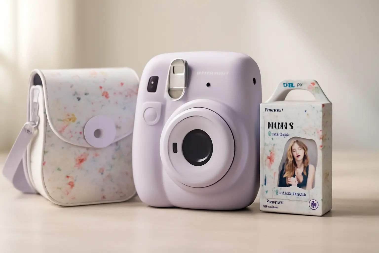 Kit Câmera Instax Mini 12 com Pack 10 Fotos Spray Art e Bolsa Spray Art