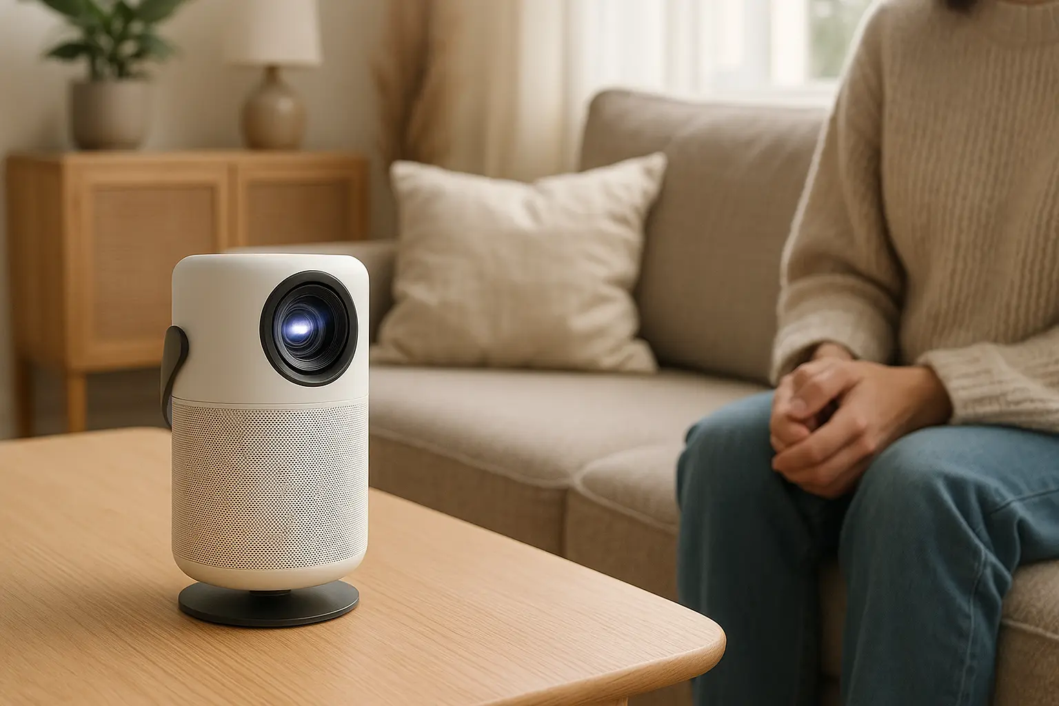 Bettdow Mini Projetor Portátil 360°: Imagem Grande e Mobilidade Total