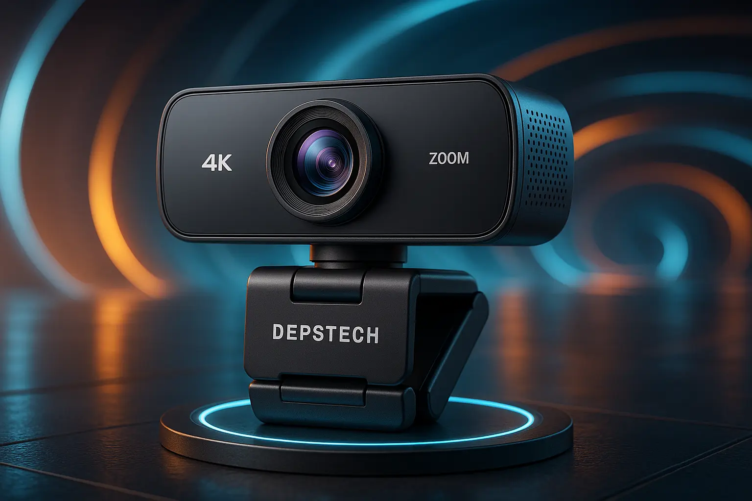 DEPSTECH Webcam 4K com Zoom e Microfone: nitidez e controle