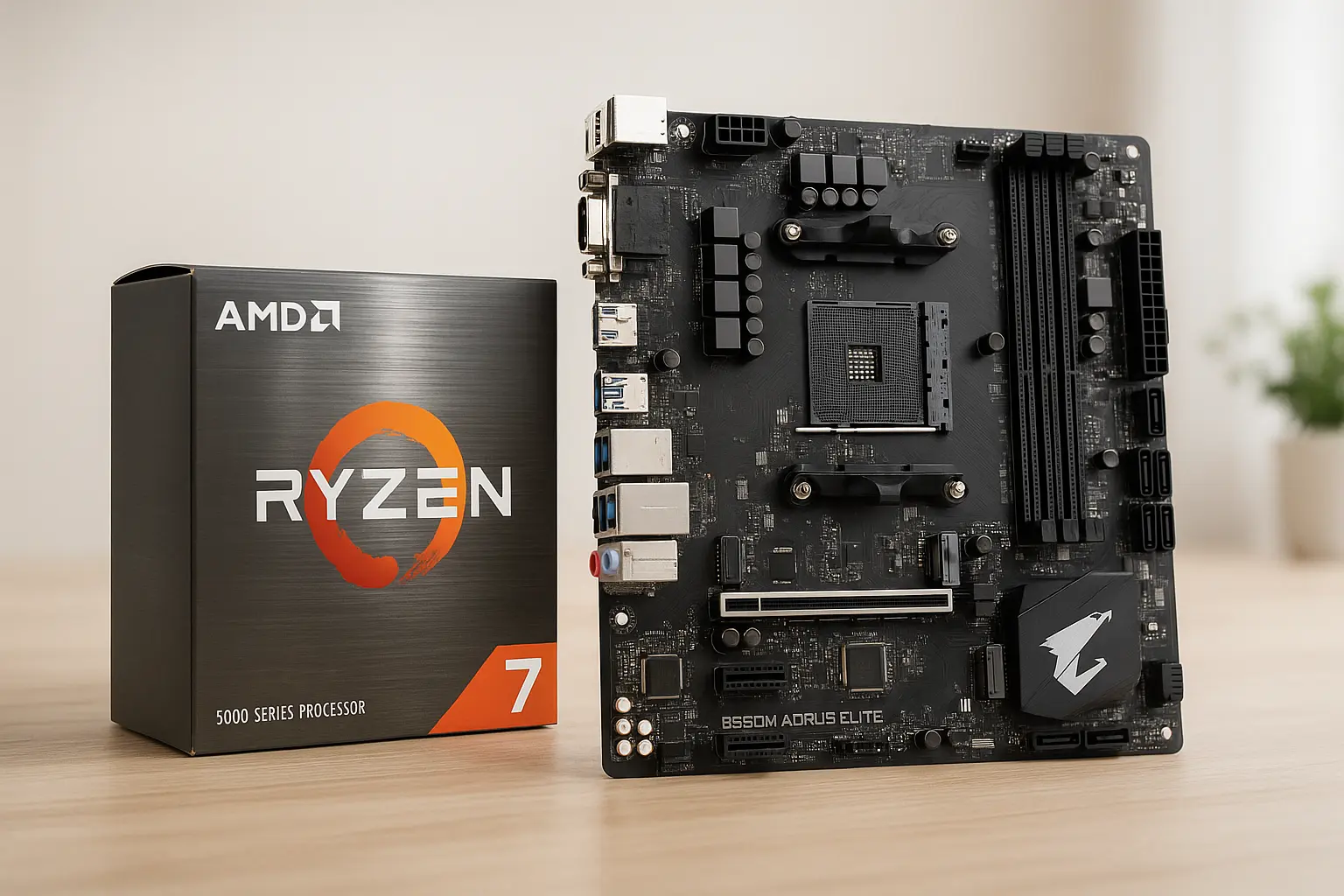 Kit AMD Ryzen 7 5700G + B550M Aorus Elite: potência e confiabilidade