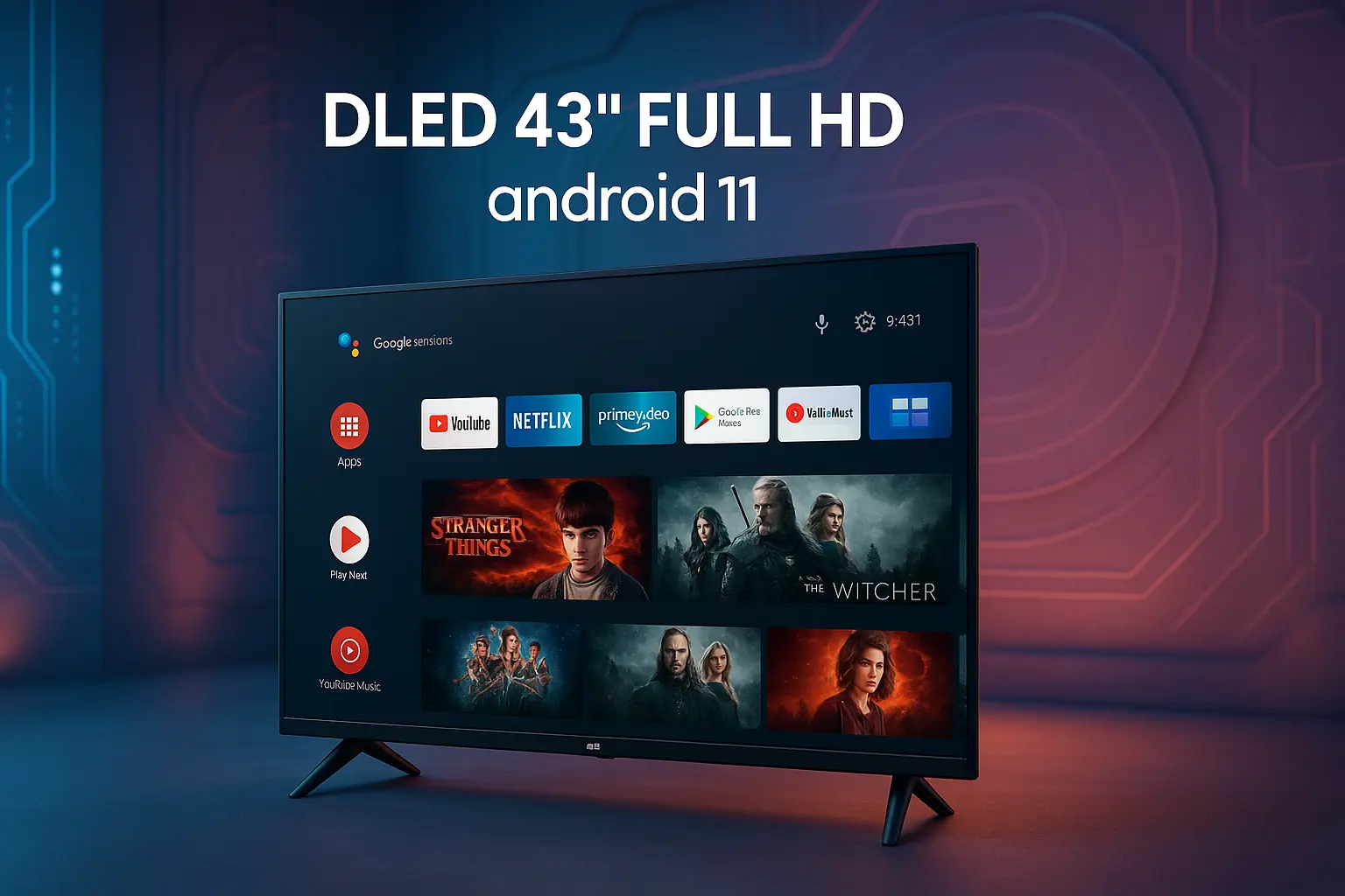 Smart TV DLED 43 Full HD Multi com Android 11 surpreende pela experiência fluida