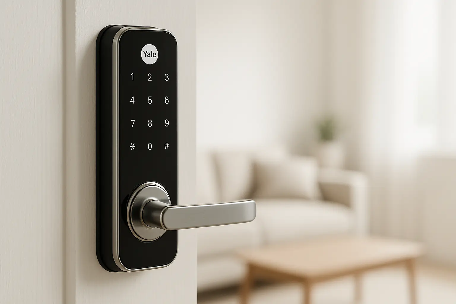 Fechadura Digital Lia Preto Cromado Yale: Segurança e Conectividade