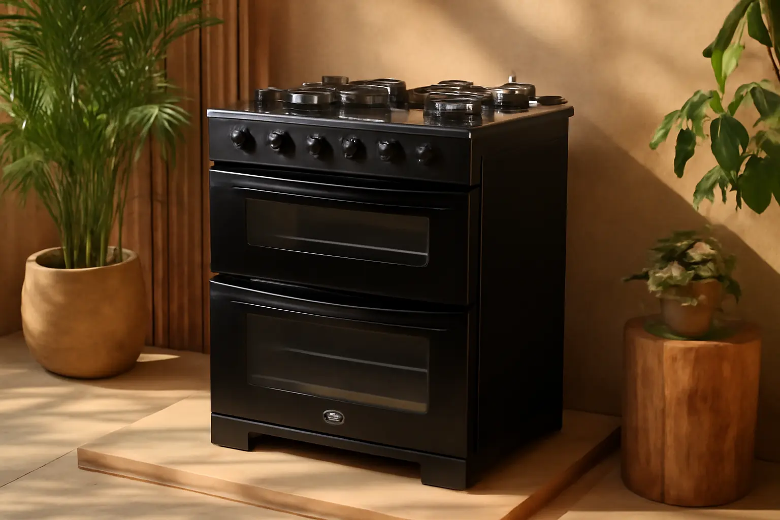 Fogão Electrolux 4 Bocas Preto Experience Mesa Vidro, 2 Fornos e Tripla Chama
