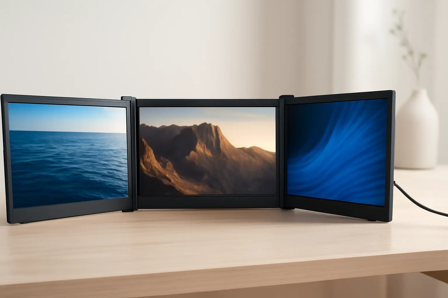Monitor Portátil TeamGee 12" Triple FHD IPS: A Solução Ideal para Multitarefas