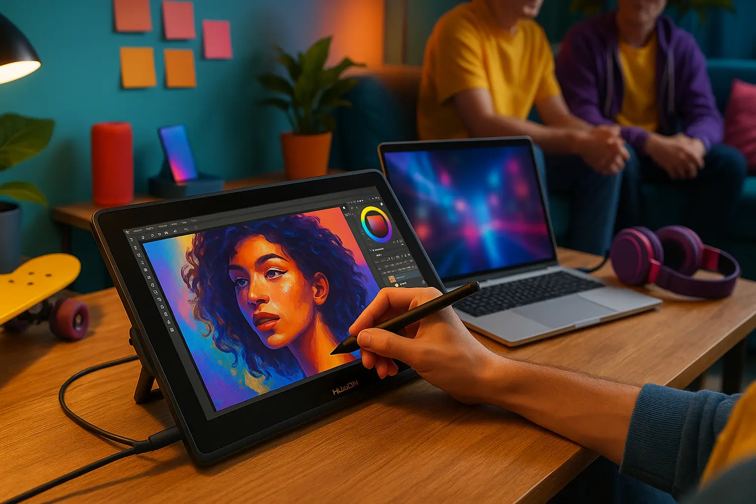 HUION Kamvas Pro 16 2.5K QHD: Arte com Cores e Precisão