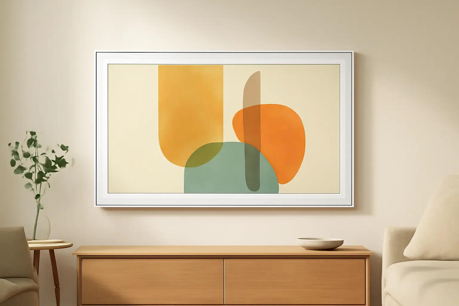 Moldura para Smart TV 55'' The Frame 2021 Cor Branco: Estilo e Versatilidade para Sua Casa