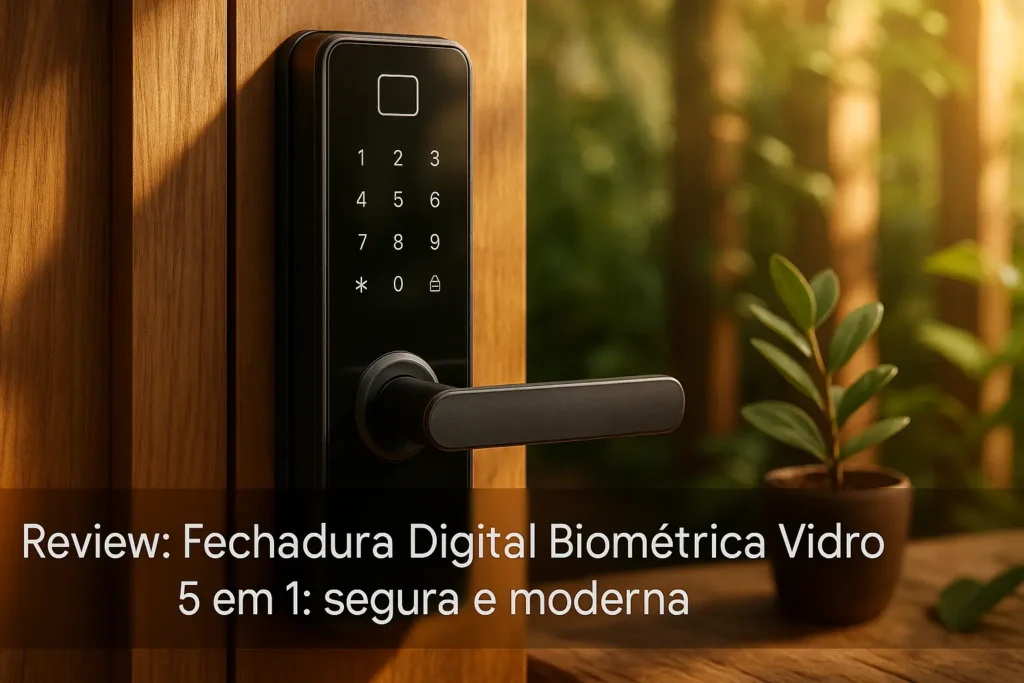 Fechadura Digital Biométrica Vidro 5 em 1: segura e moderna