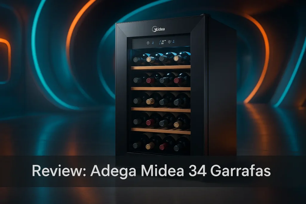 Adega Midea 34 Garrafas conserva seus vinhos com estilo