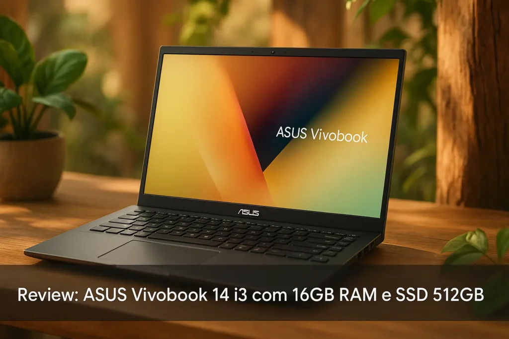 ASUS Vivobook 14 i3 com 16GB RAM e SSD 512GB: Fluidez e Confiabilidade