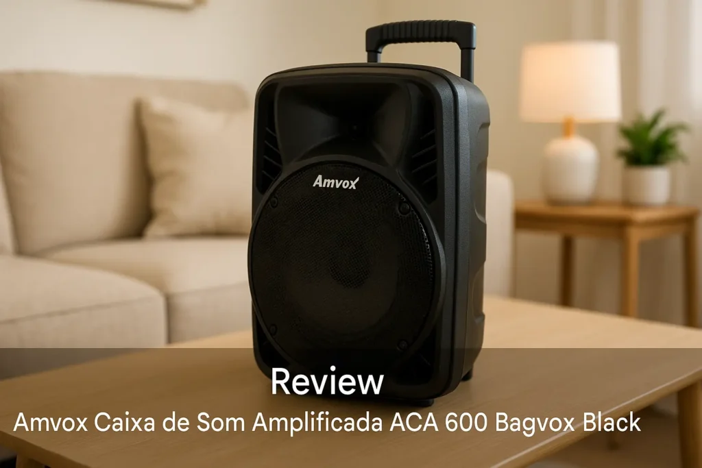 Amvox Caixa de Som Amplificada ACA 600 Bagvox Black: Potência e Mobilidade para Todos