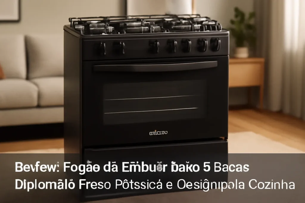 Fogão de Embutir Dako 5 Bocas Diplomata Preto: Potência e Design para Sua Cozinha