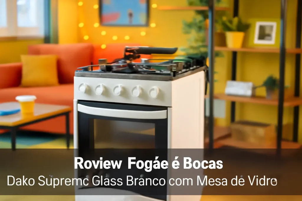 Fogão 4 Bocas Dako Supreme Glass Branco com Mesa de Vidro: Praticidade e Design Moderno