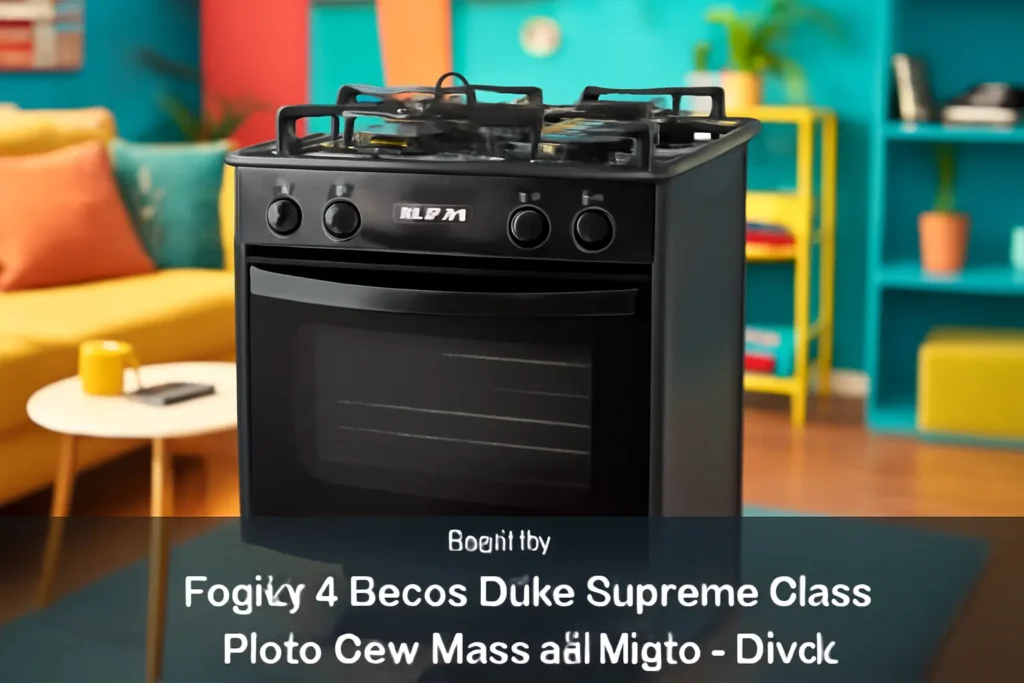 Fogão 4 Bocas Dako Supreme Glass Preto com Mesa de Vidro - Bivolt
